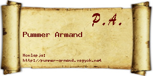 Pummer Armand névjegykártya